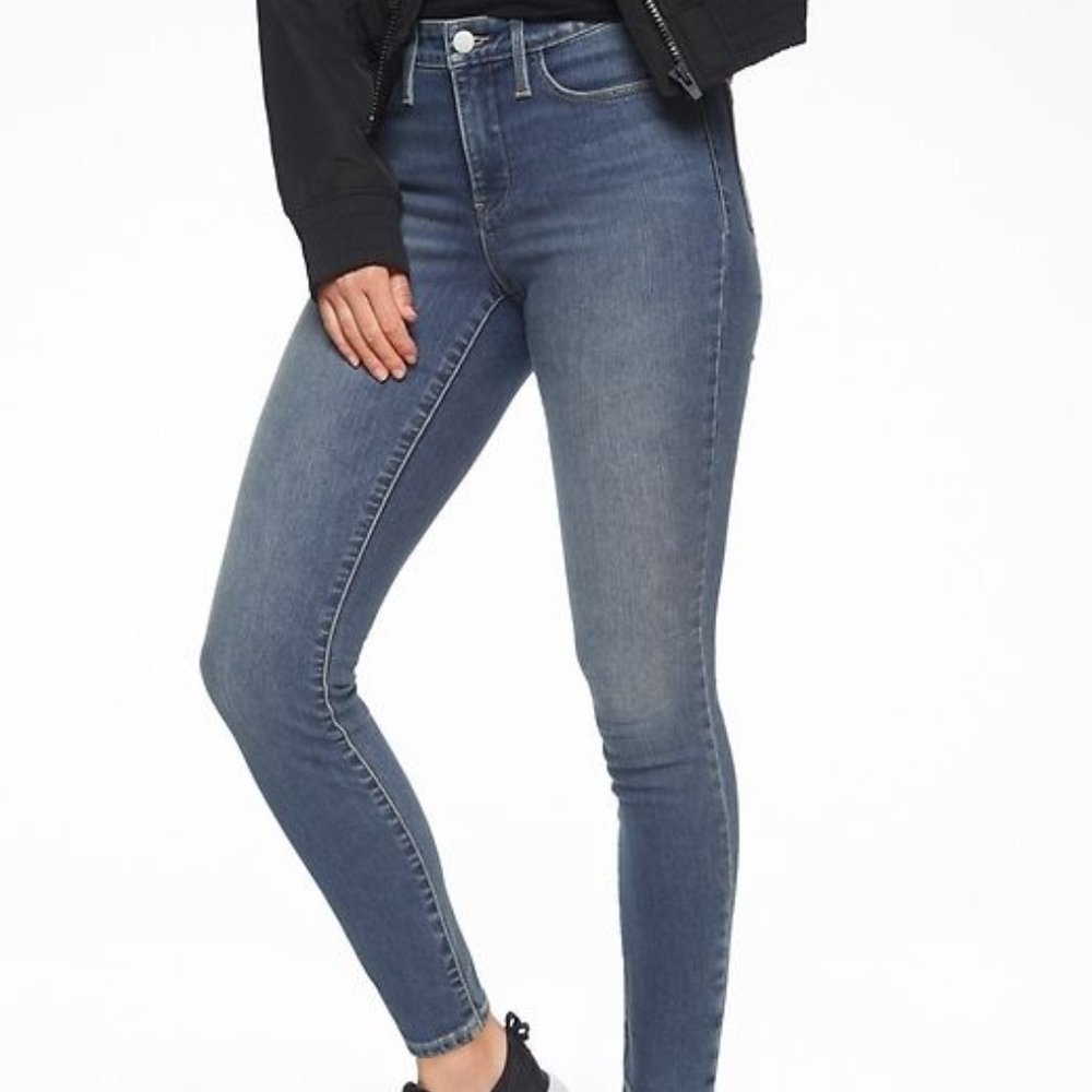 Athleta Sculptek Skinny Jeans Dark Blue Wash